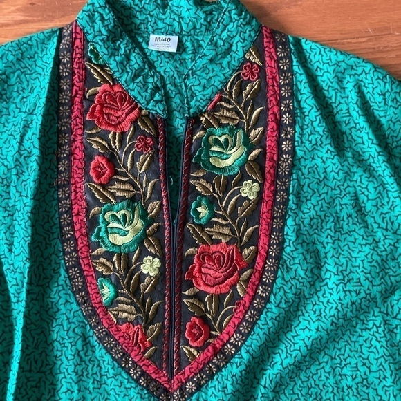 Cotton Embroidered Tunic Top Vintage Made in India Size Medium - Picture 10 of 12